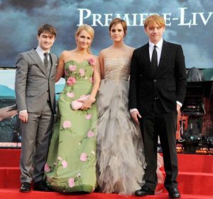 Daniel Radcliffe, J.K. Rowling, Emma Watson and Rupert Grint